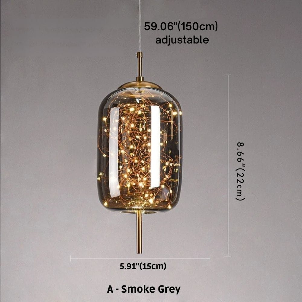 Prism Modern Glass Pendant Lamp A / Smoke Grey / Warm White 3000K Modern Chandelier