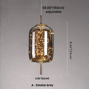 Prism Modern Glass Pendant Lamp A / Smoke Grey / Warm White 3000K Modern Chandelier