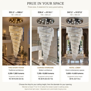 Prue Extra Large Crystal Chandelier Modern Chandelier
