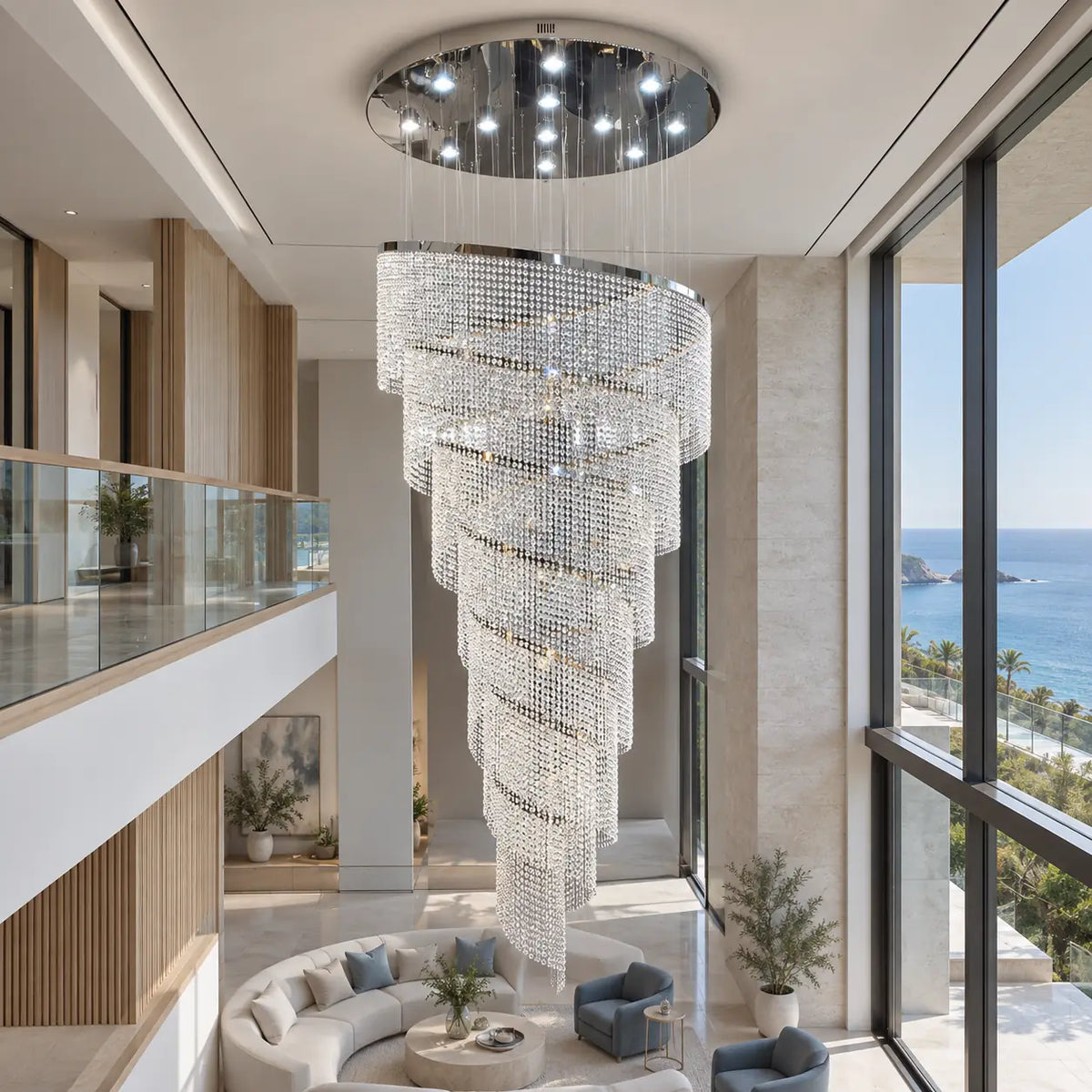 Prue Extra Large Crystal Chandelier Modern Chandelier
