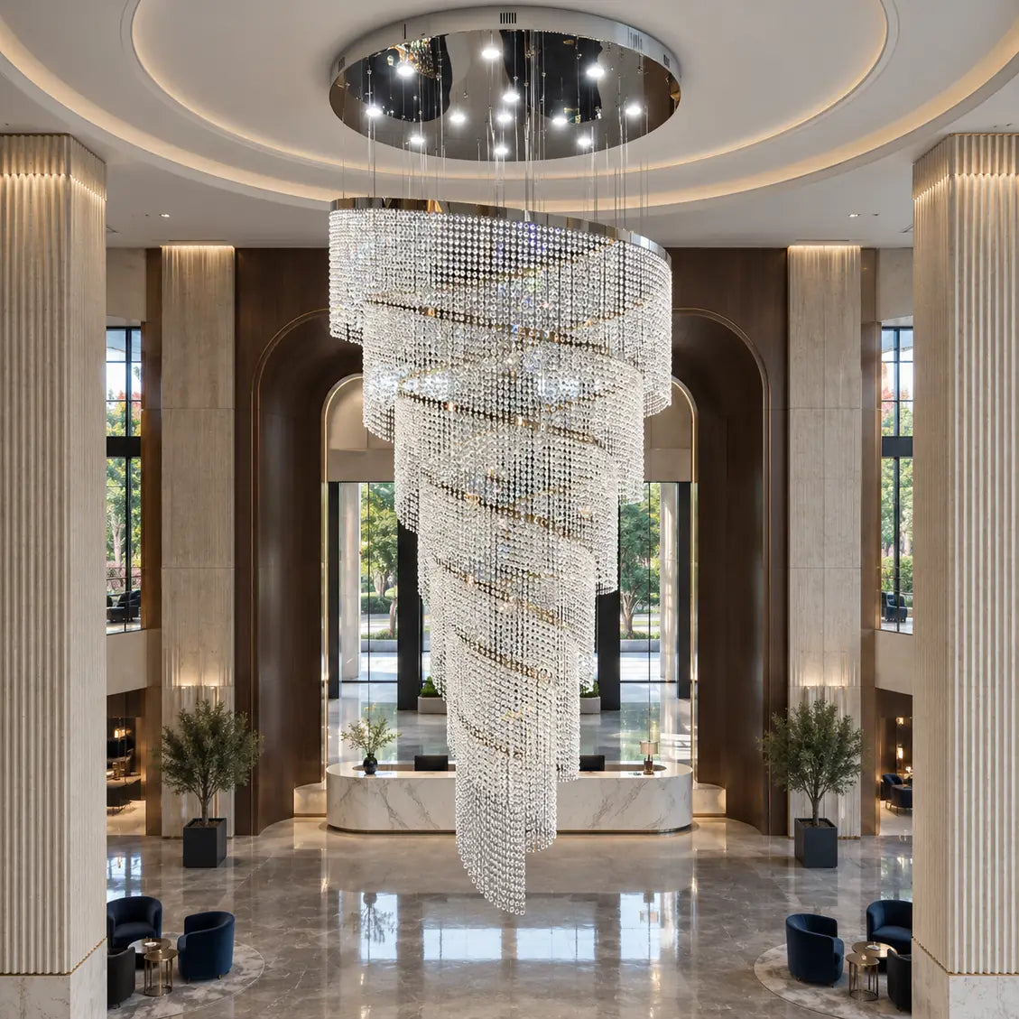 Prue Extra Large Crystal Chandelier Modern Chandelier
