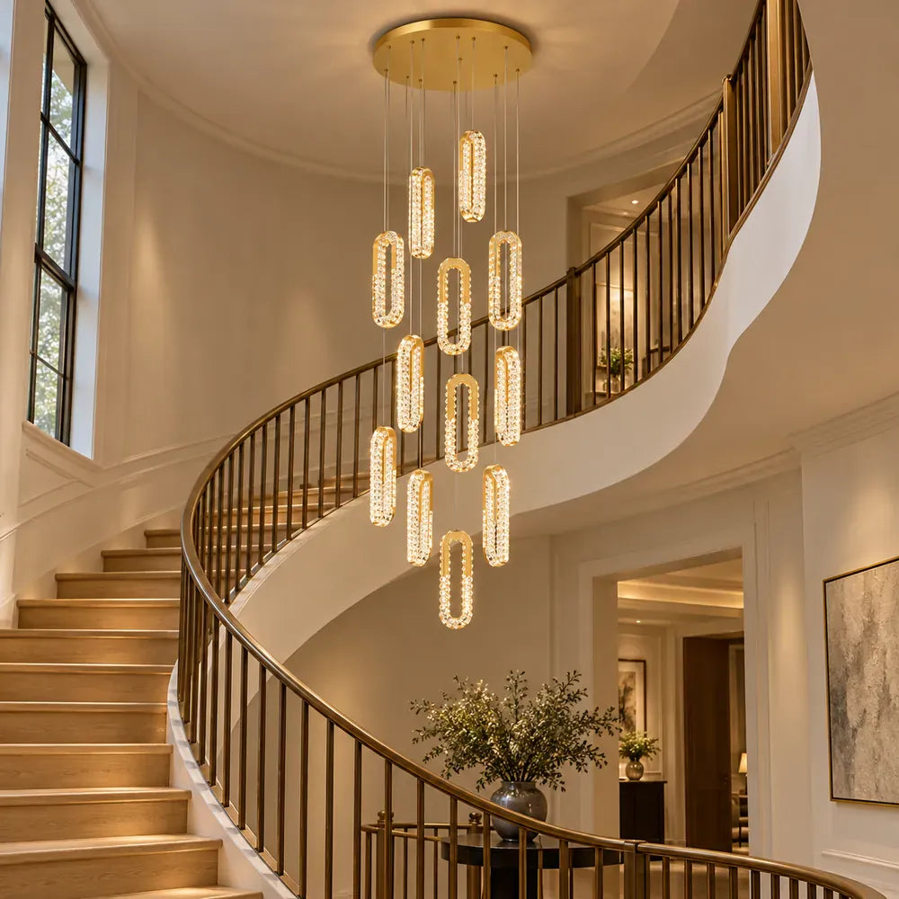 Rae Crystal Staircase Chandelier Modern Chandelier
