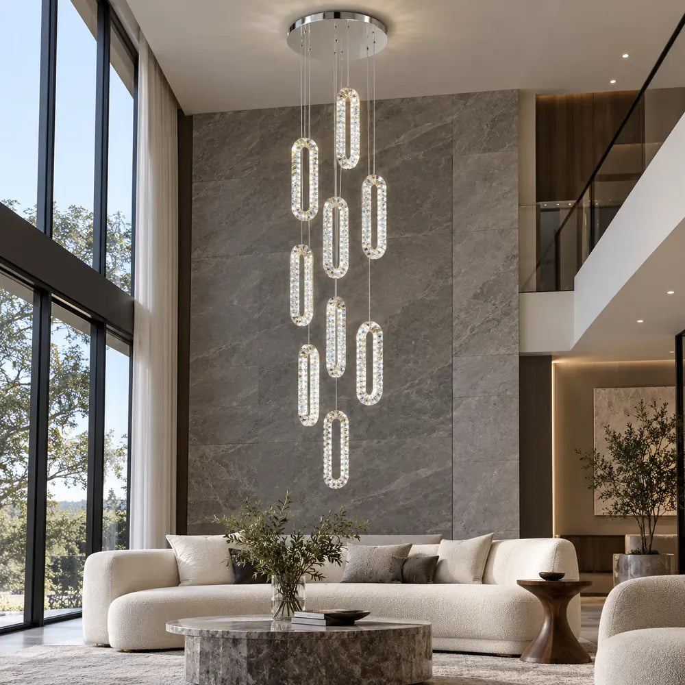 Rae Crystal Staircase Chandelier Modern Chandelier