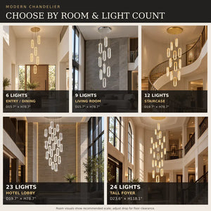 Rae Crystal Staircase Chandelier Modern Chandelier