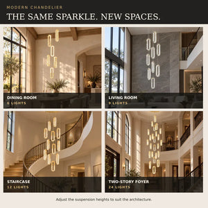 Rae Crystal Staircase Chandelier Modern Chandelier