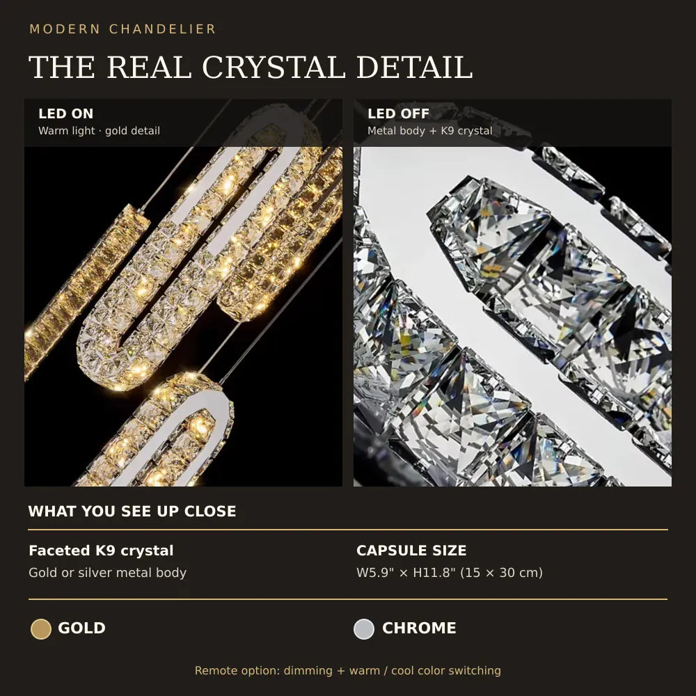 Rae Crystal Staircase Chandelier Modern Chandelier