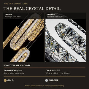 Rae Crystal Staircase Chandelier Modern Chandelier
