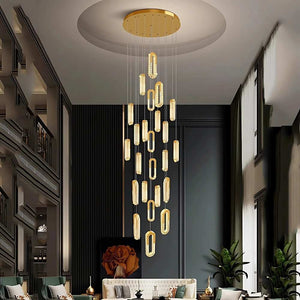 Rae Crystal Staircase Chandelier 6 / Warm White Modern Chandelier