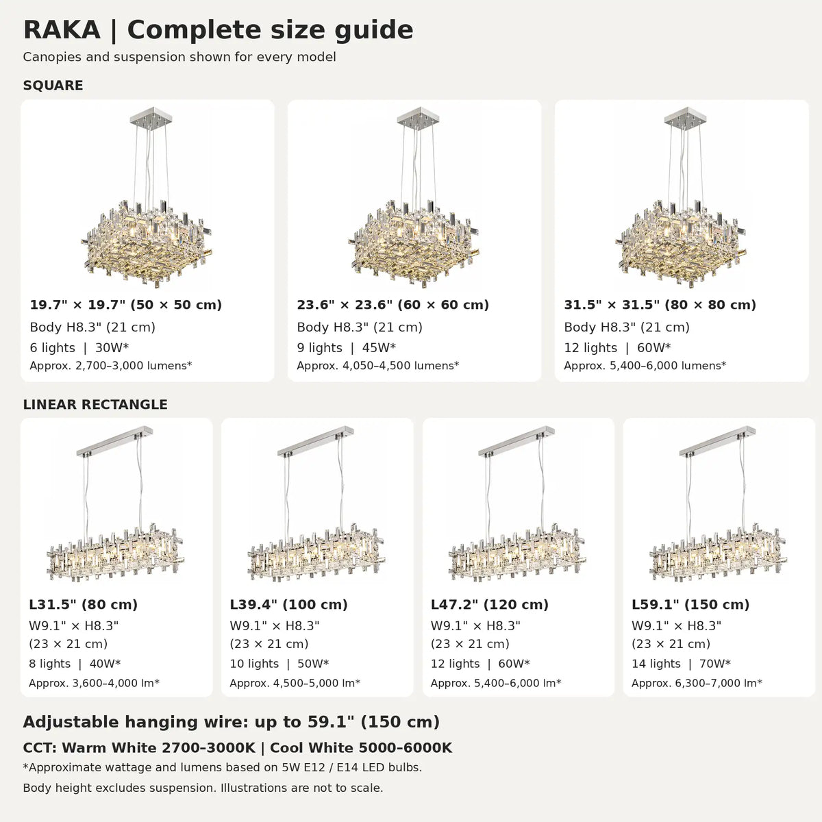 Raka Luxury Chrome Crystal Chandelier Modern Chandelier