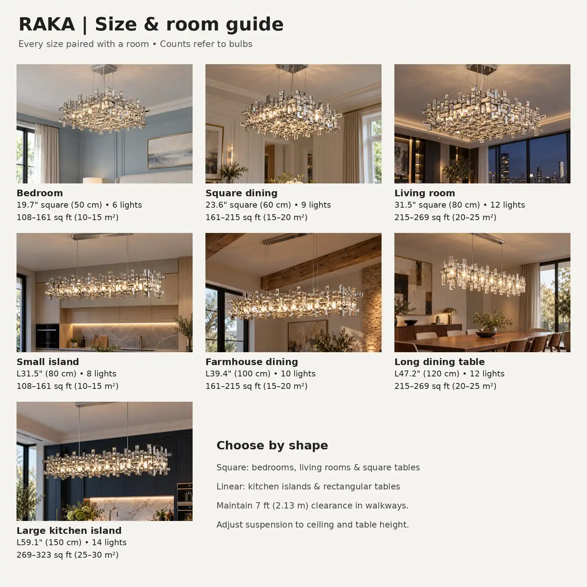 Raka Luxury Chrome Crystal Chandelier Modern Chandelier
