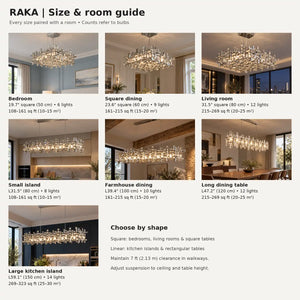 Raka Luxury Chrome Crystal Chandelier Modern Chandelier
