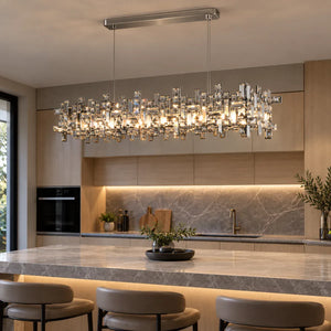 Raka Luxury Chrome Crystal Chandelier Modern Chandelier