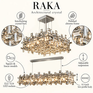 Raka Luxury Chrome Crystal Chandelier Modern Chandelier