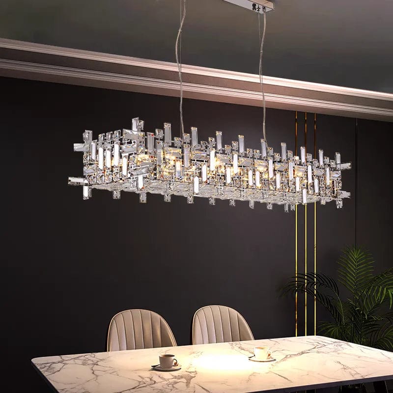 Raka Luxury Chrome Crystal Chandelier Modern Chandelier