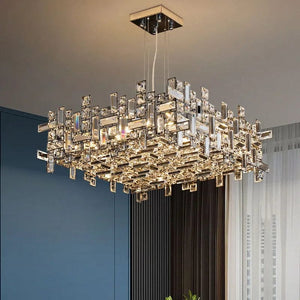 Raka Luxury Chrome Crystal Chandelier Modern Chandelier