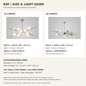 Ray Modern Sputnik Chandelier Modern Chandelier