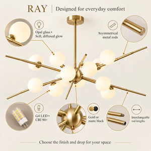 Ray Modern Sputnik Chandelier Modern Chandelier
