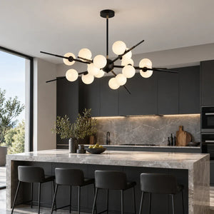 Ray Modern Sputnik Chandelier Black / 12 / Warm White 2700K Modern Chandelier