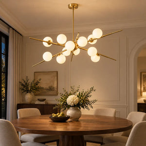 Ray Modern Sputnik Chandelier Gold / 12 / Warm White 2700K Modern Chandelier