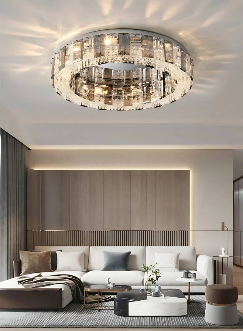 Rina Crystal Ceiling Chandelier 23.6'' (60cm) / Warm White 3000K Modern Chandelier