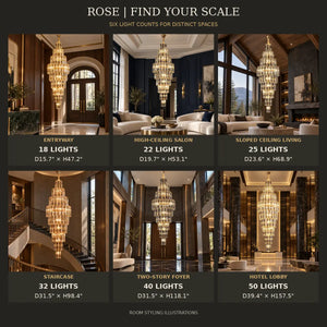 Rose Crystal Foyer Chandelier Modern Chandelier