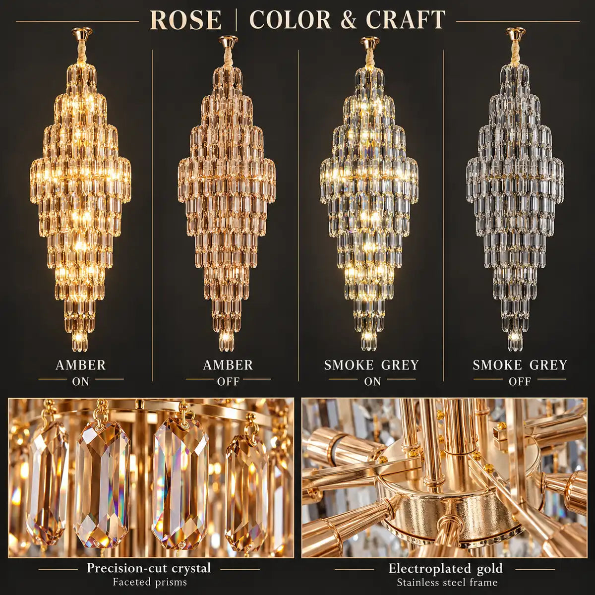 Rose Crystal Foyer Chandelier Modern Chandelier