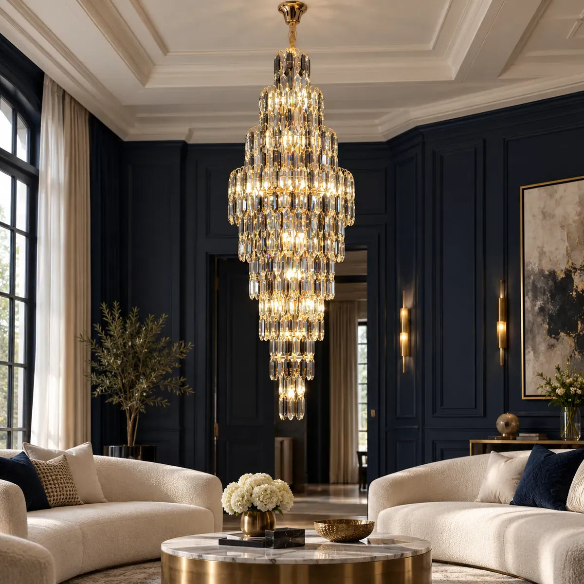 Rose Crystal Foyer Chandelier Modern Chandelier