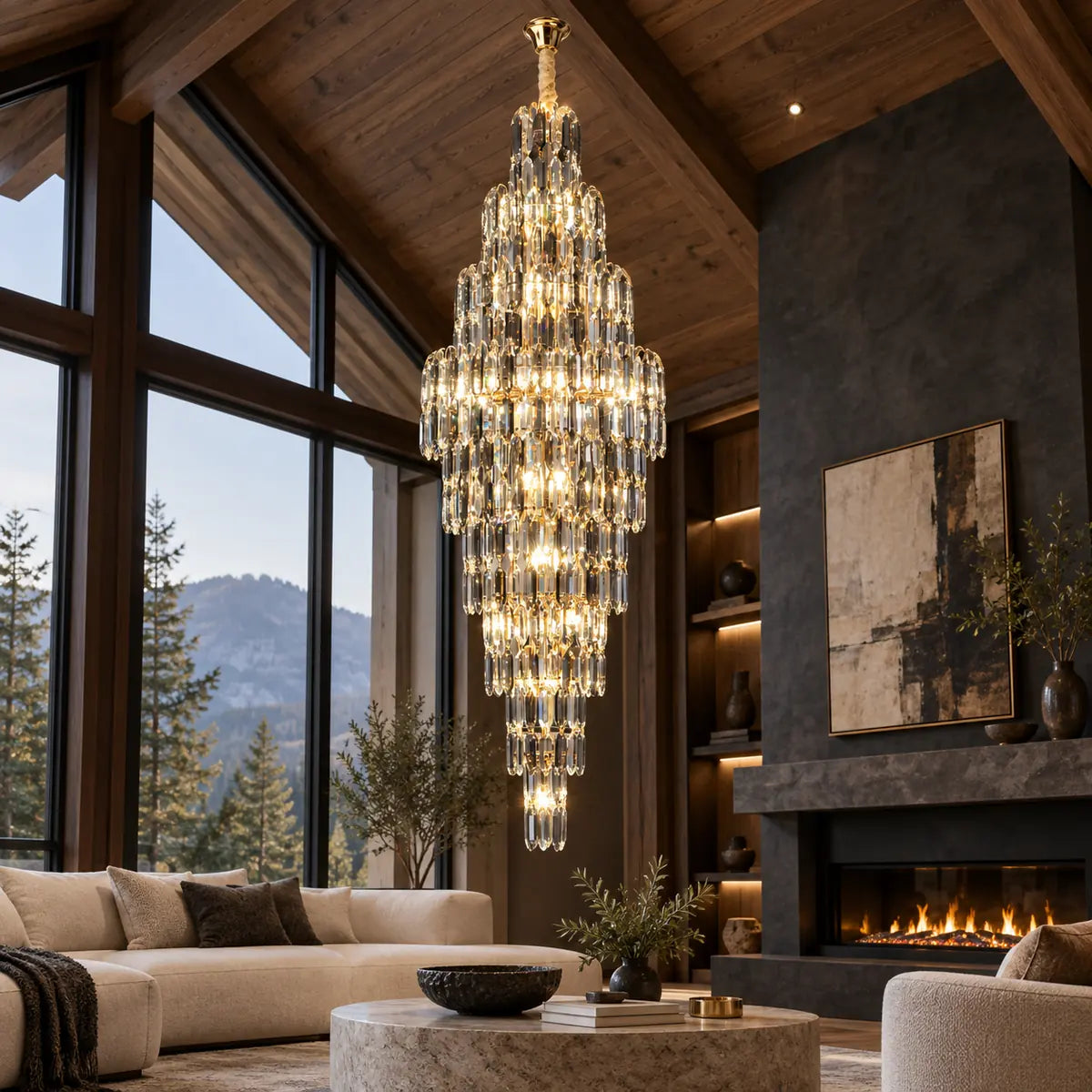 Rose Crystal Foyer Chandelier Modern Chandelier