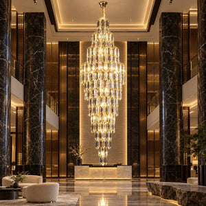 Rose Crystal Foyer Chandelier H98.43" (250 cm) / Warm light 2700K Modern Chandelier