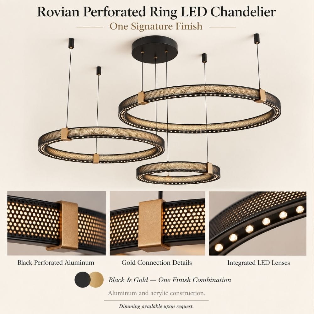 Rovian Contemporary Industrial Ring LED Chandelier Modern Chandelier