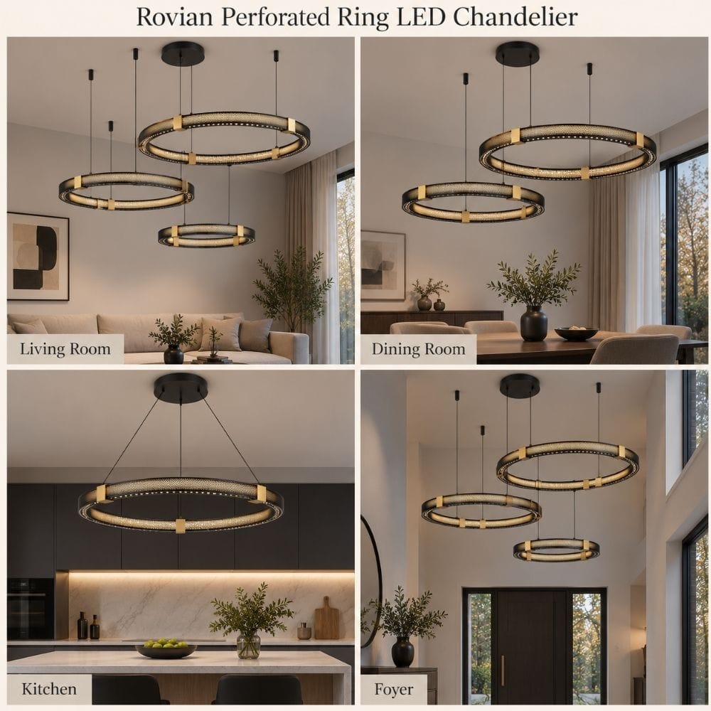 Rovian Contemporary Industrial Ring LED Chandelier Modern Chandelier