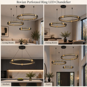 Rovian Contemporary Industrial Ring LED Chandelier Modern Chandelier