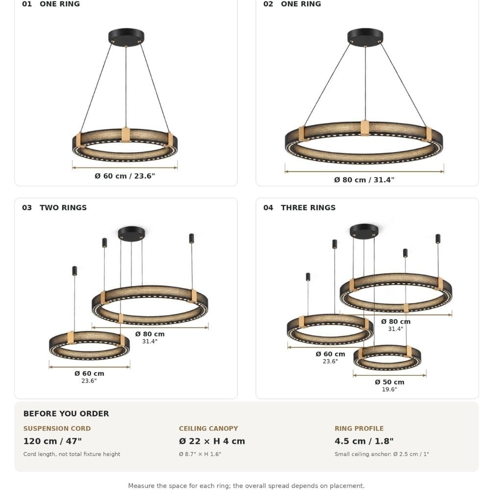 Rovian Contemporary Industrial Ring LED Chandelier Modern Chandelier