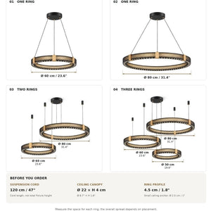 Rovian Contemporary Industrial Ring LED Chandelier Modern Chandelier