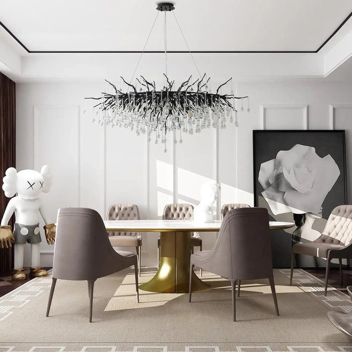 Royal Branch Crystal Chandelier with branching organic form