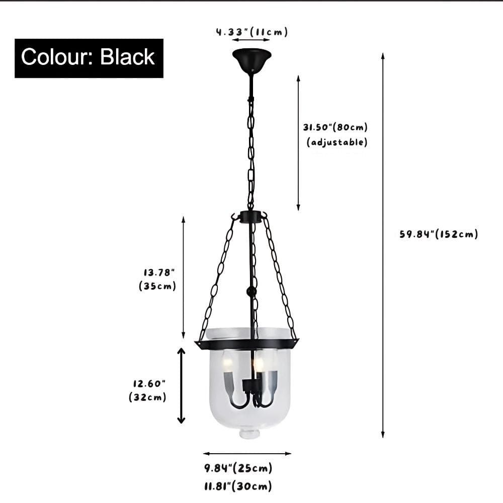 Rustora Antique Glass Pendant Light Modern Chandelier