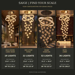 Saige Luxury Staircase Chandelier Modern Chandelier