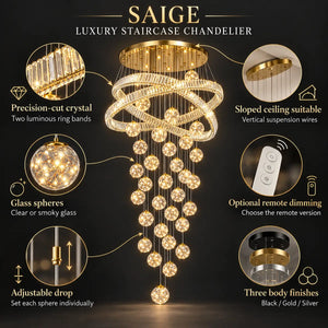 Saige Luxury Staircase Chandelier Modern Chandelier