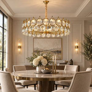 Sera Round Crystal Chandelier Modern Chandelier