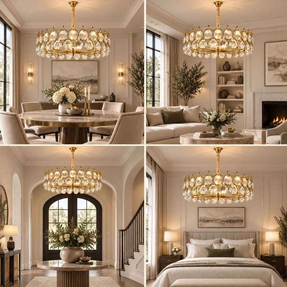 Sera Round Crystal Chandelier Modern Chandelier