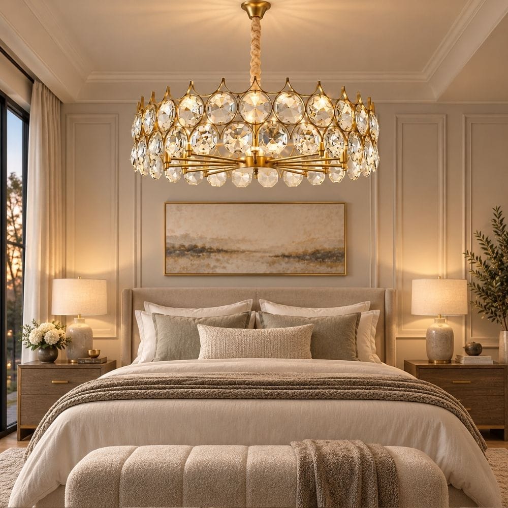 Sera Round Crystal Chandelier Modern Chandelier