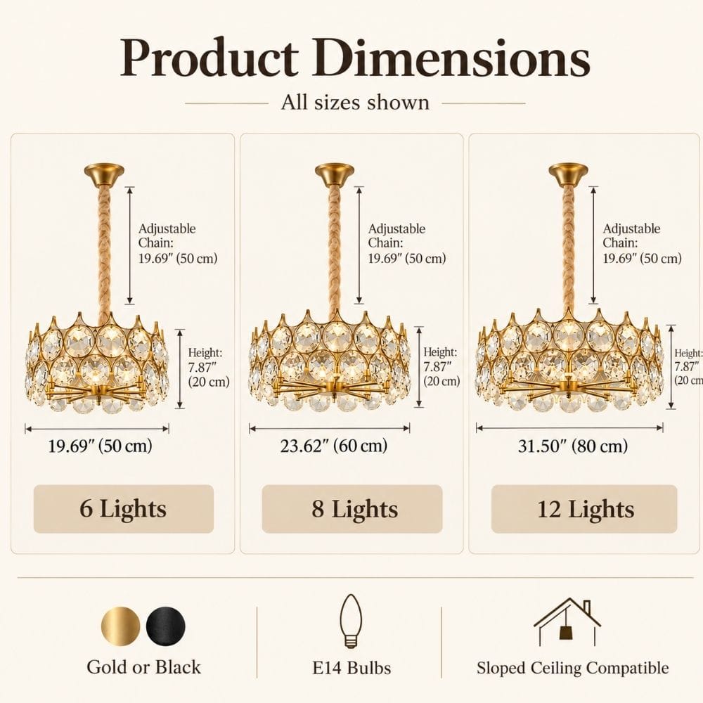 Sera Round Crystal Chandelier Modern Chandelier