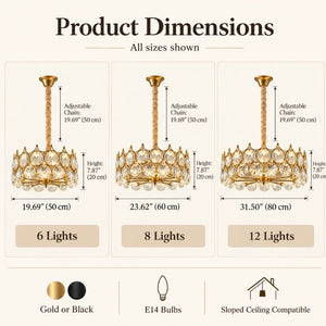 Sera Round Crystal Chandelier Modern Chandelier