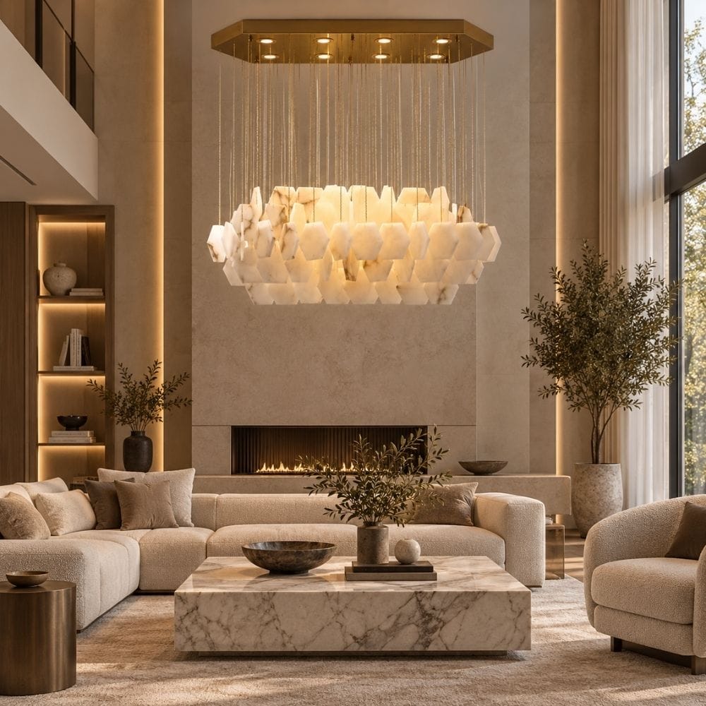 Seraya Modern Marble Linear Chandelier Modern Chandelier