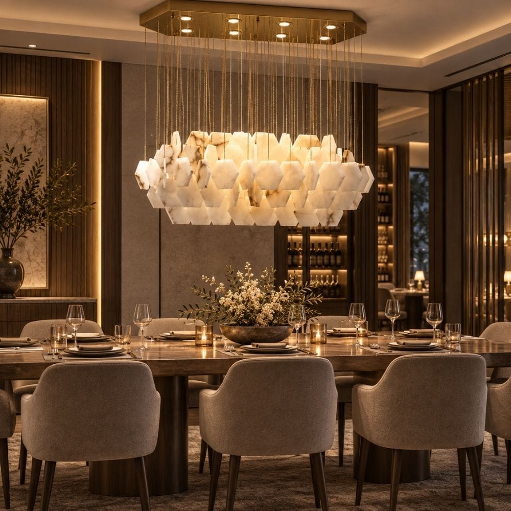 Seraya Modern Marble Linear Chandelier Modern Chandelier