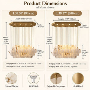 Seraya Modern Marble Linear Chandelier Modern Chandelier