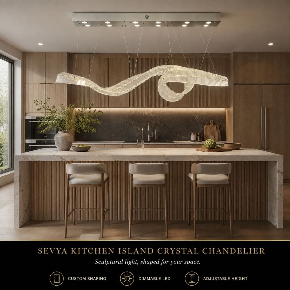 Sevya Kitchen Island Crystal Chandelier Modern Chandelier