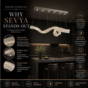 Sevya Kitchen Island Crystal Chandelier Modern Chandelier