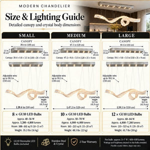 Sevya Kitchen Island Crystal Chandelier Modern Chandelier