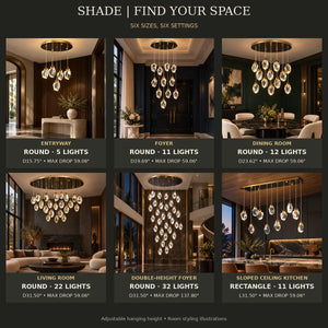 Shade Crystal Stone Chandelier Modern Chandelier